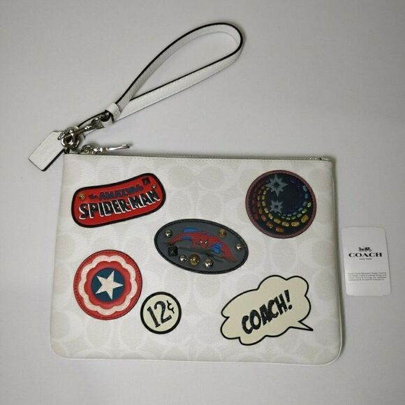 NWT Coach 3576 Marvel Gallery Pouch In Signature - Picture 1 of 3